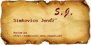 Simkovics Jenő névjegykártya