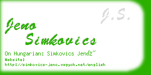 jeno simkovics business card